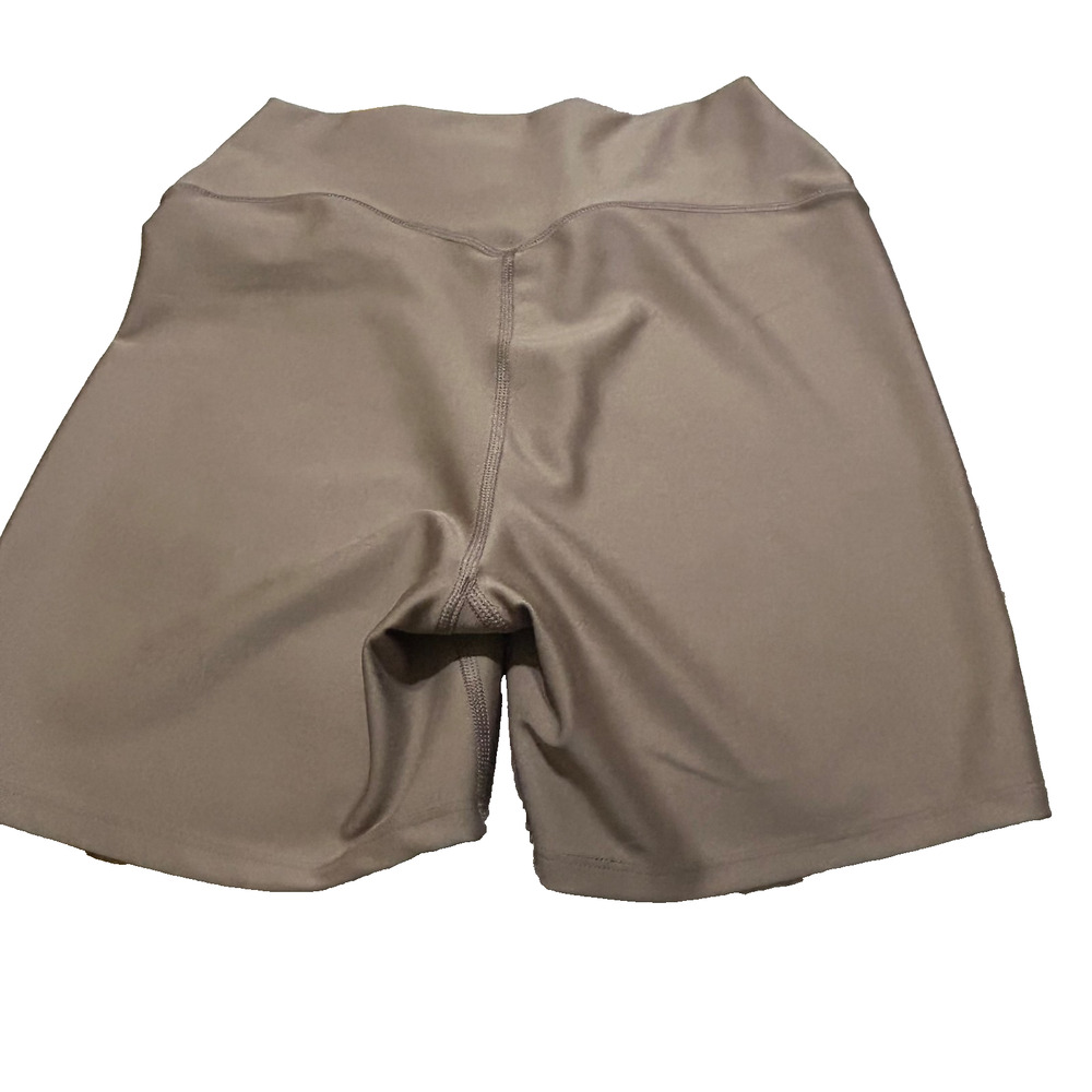 ALO High Waist Biker Shorts Womens M Lot Of 2 Taupe Rust 4" Inseam Athletic Yoga - Picture 11 of 13